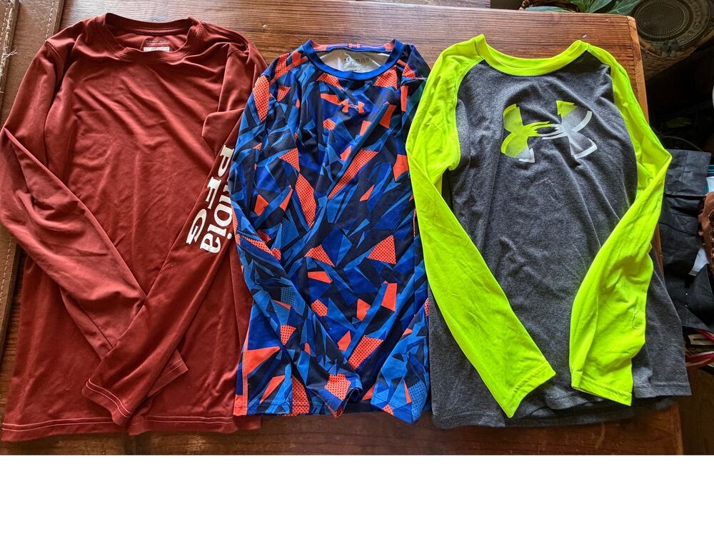 Columbia PFG Under Armour Bundle 3 Youth XL Long Sleeve Shirts